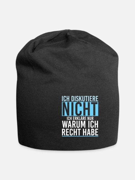 Ich Diskutiere Nicht Ich Erkläre Nur - Jersey-Beanie - Schwarz