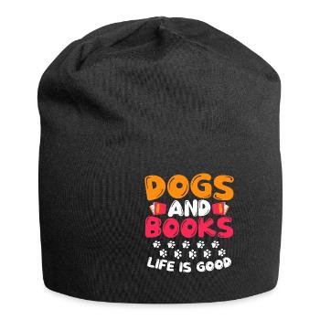 Dogs And Books Life Is Good Dog Owner Paws - Jersey Beanie - black - Front