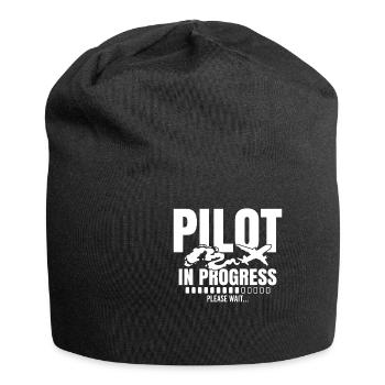 Pilot In Progress Please Wait Loading Plane - Jersey-Beanie - Schwarz - Vorne
