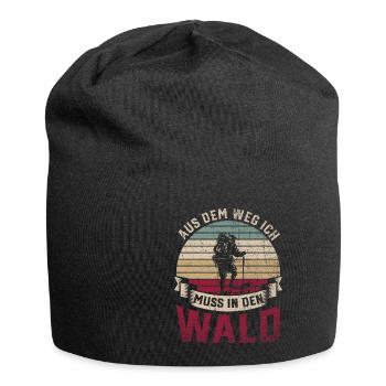 Aus Dem Weg Ich Muss In Den Wald Natur Baum - Jersey-Beanie - Schwarz - Vorne
