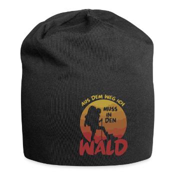 Aus Dem Weg Ich Muss In Den Wald Natur Baum - Jersey-Beanie - Schwarz - Vorne