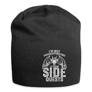 En ne procrastinant pas en faisant des quêtes secondaires - Bonnet en jersey - noir - Devant