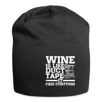 Wine Is Like Duct Tape It Fixes Everything 3 - Jersey-Beanie - Schwarz - Vorne