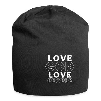 Love God Love People Jesus Christ Church Pray - Jersey Beanie - black - Front