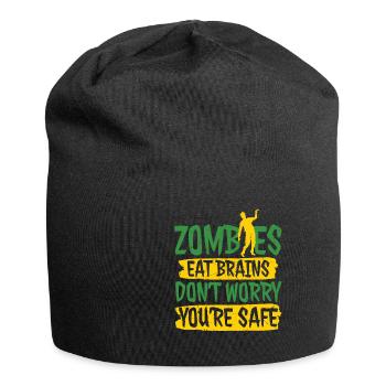 Zombies Eat Brains Dont Worry Youre Safe - Jersey Beanie - black - Front