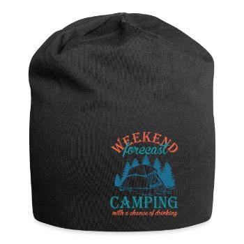 Camping Camper Outdoor Sommer Design - Jersey-Beanie - Schwarz - Vorne