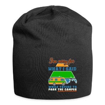 Camping Camper Outdoor Sommer Design - Jersey-Beanie - Schwarz - Vorne