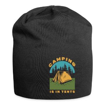 Camping Camper Outdoor Sommer Design - Jersey-Beanie - Schwarz - Vorne