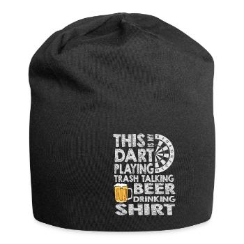 Dart & Bier Lustiger Darts Spruch - Jersey-Beanie - Schwarz - Vorne
