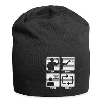 Dart & Bier Lustiger Darts Spruch - Jersey-Beanie - Schwarz - Vorne