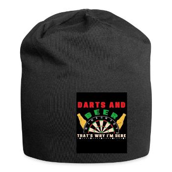 Dart & Bier Lustiger Darts Spruch - Jersey-Beanie - Schwarz - Vorne
