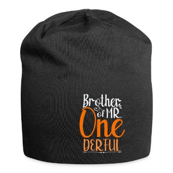 Brother Of Mr One Derful Birthday Partnerlook - Jersey-Beanie - Schwarz - Vorne
