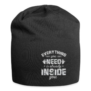 Bodybuilder Kraftsport Fitness Motiv - Jersey-Beanie - Schwarz - Vorne