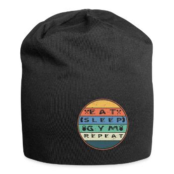 Bodybuilder Kraftsport Fitness Motiv - Jersey-Beanie - Schwarz - Vorne