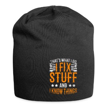 Thats What I Do I Fix Stuff And I Know Things - Jersey-Beanie - Schwarz - Vorne