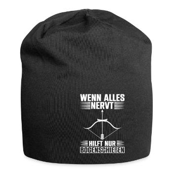 Wenn Alles Nervt Hilft Nur Bogenschießen Bogen - Jersey-Beanie - Schwarz - Vorne