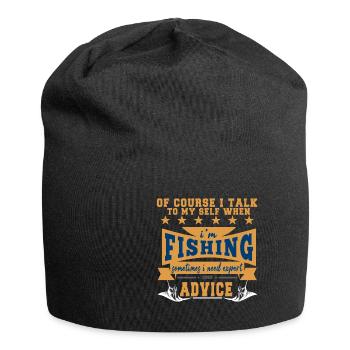 Lustiger Angler Fischer Spruch Angeln - Jersey-Beanie - Schwarz - Vorne