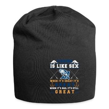 Lustiger Angler Fischer Spruch Angeln - Jersey-Beanie - Schwarz - Vorne