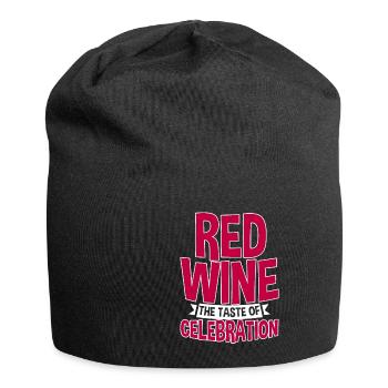 Vin rouge Le goût de la fête - Bonnet en jersey - noir - Devant