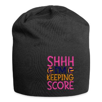 Chut, je garde le score 3 - Bonnet en jersey - noir - Devant