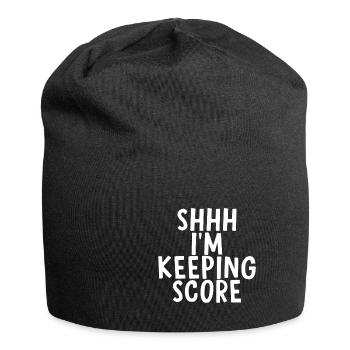 Chut, je garde le score 4 - Bonnet en jersey - noir - Devant