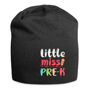 Miss Pre K Kindergarten Preschool Enrollment - Jersey Beanie - black - Front
