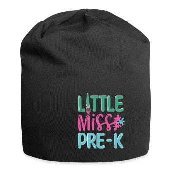 Miss Pre K Kindergarten Preschool Enrollment - Jersey Beanie - black - Front