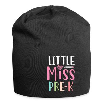 Miss Pre K Kindergarten Preschool Enrollment - Jersey Beanie - black - Front