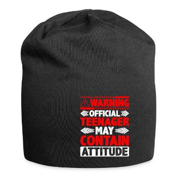Warning Official Teenager, May Contain Attitude 5 - Jersey Beanie - black - Front