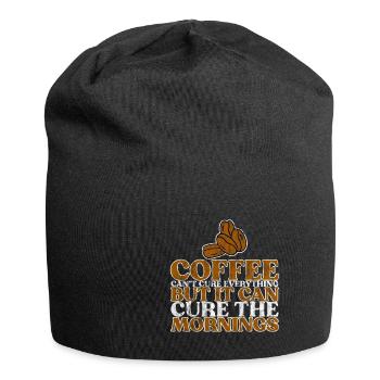 Coffee Can't Cure Everything Cure The Mornings 3 - Jersey-Beanie - Schwarz - Vorne