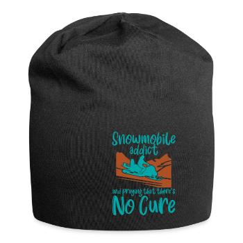 Accro à la motoneige et prier pour qu’il n’y ait pas de remède4 - Bonnet en jersey - noir - Devant