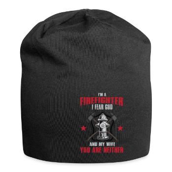 Feuerwehrmann Feuerwehr & Sprüche - Jersey-Beanie - Schwarz - Vorne