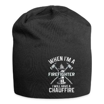 Feuerwehrmann Feuerwehr & Sprüche - Jersey-Beanie - Schwarz - Vorne