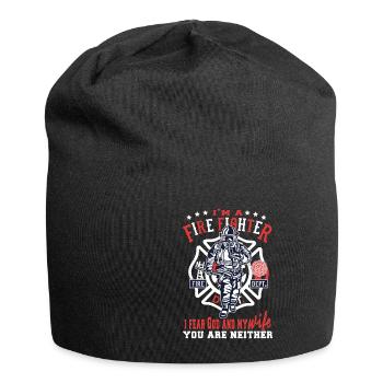 Feuerwehrmann Feuerwehr & Sprüche - Jersey-Beanie - Schwarz - Vorne
