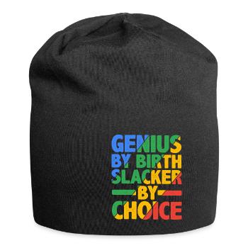 Genius By Birth Slacker By Choice 17 - Jersey Beanie - black - Front