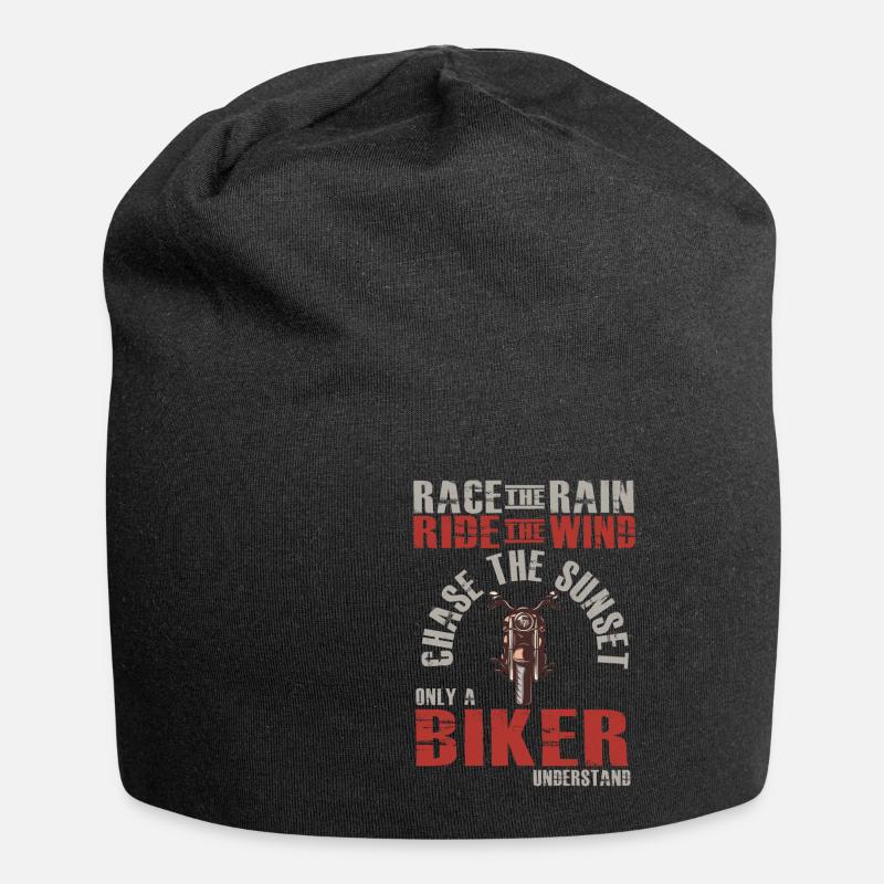 Lustiges Motorrad Geschenk Biker Spruch - Jersey-Beanie - Schwarz