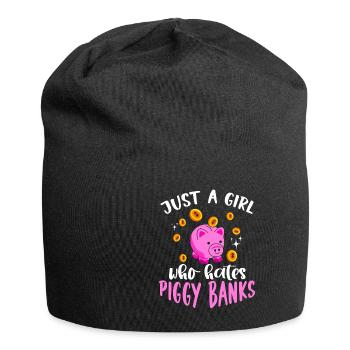 Juste une fille qui déteste les tirelires - Bonnet en jersey - noir - Devant