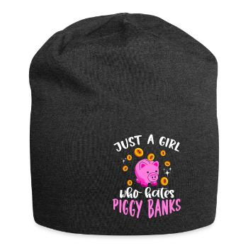 Just A Girl Who Hates Piggy Banks - Jersey-Beanie - Anthrazit - Vorne