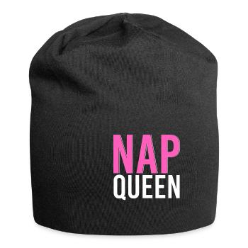 nap queen sleep tired beauty sleep sleepless - Jersey Beanie - black - Front