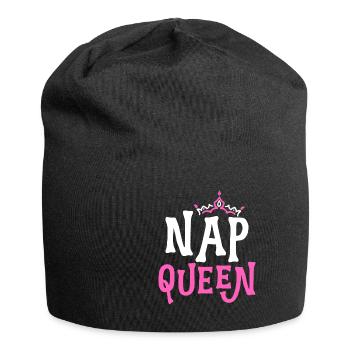 nap queen sleep tired beauty sleep sleepless - Jersey Beanie - black - Front