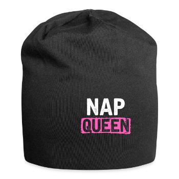 nap queen sleep tired beauty sleep sleepless - Jersey Beanie - black - Front