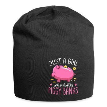 Juste une fille qui déteste les tirelires - Bonnet en jersey - noir - Devant