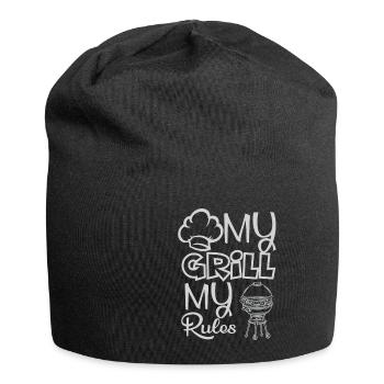 Lustiger Grill-Spruch I Grillen Motiv - Jersey-Beanie - Schwarz - Vorne