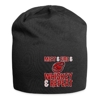Meat And Fire And Whiskey And Repeat 2 - Jersey Beanie - black - Front