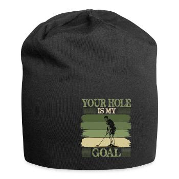 Golf Geschenk Witz Golfspieler Golfer - Jersey-Beanie - Schwarz - Vorne