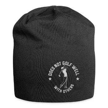 Golf Geschenk Witz Golfspieler Golfer - Jersey-Beanie - Schwarz - Vorne