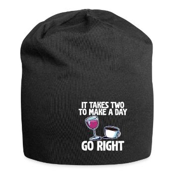 Il faut être deux pour qu’une journée se passe bien 2 - Bonnet en jersey - noir - Devant