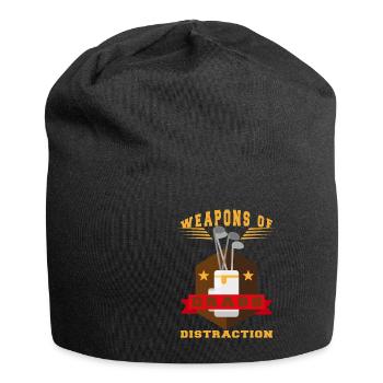 Golf Geschenk Witz Golfspieler Golfer - Jersey-Beanie - Schwarz - Vorne