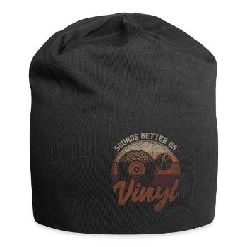 Sounds Better On Vinyl Record - Jersey Beanie - black - Front