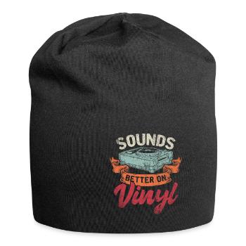 Sounds Better On Vinyl Record - Jersey Beanie - black - Front